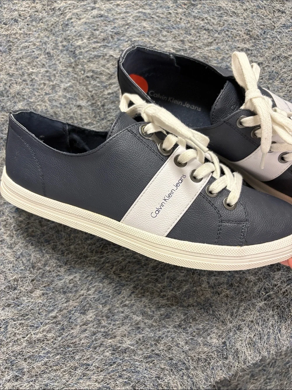 Calvin Klein Navy and White Low-Top Sneakers